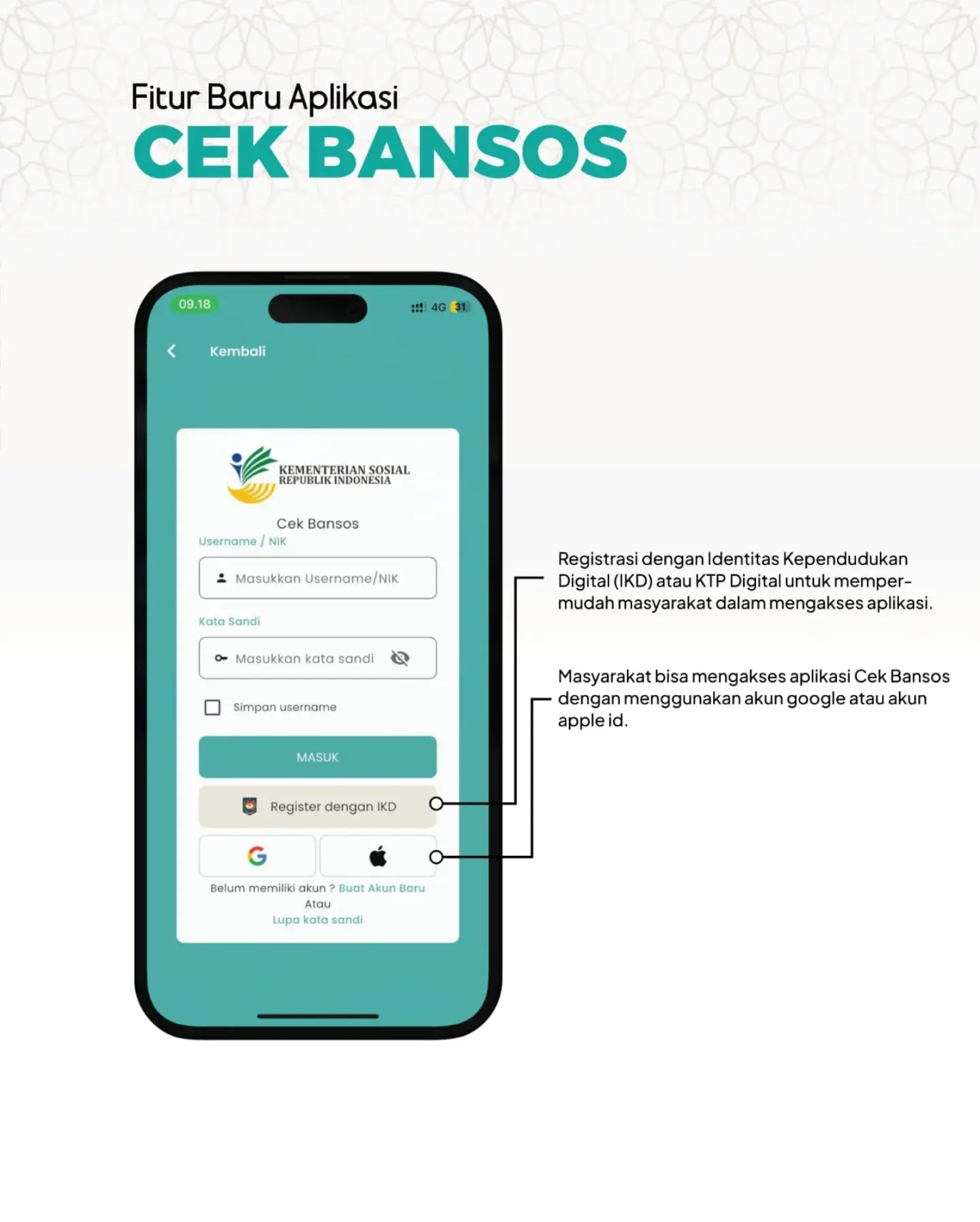 Lupa Password Aplikasi Cek Bansos